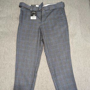 New: Mens Topman Slip Crop Dress Pants, 32R, Patterned